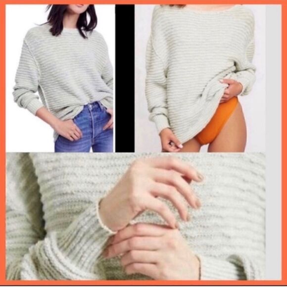FREE PEOPLE MENACE OVERSIZED TUNIC SWEATER IN MOSS - Picture 1 of 4